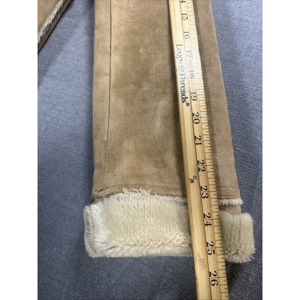 90s Vintage Route 66 Women's Suede/faux Beige Tan Jacket Small Penny Lane Coat - Picture 9 of 10